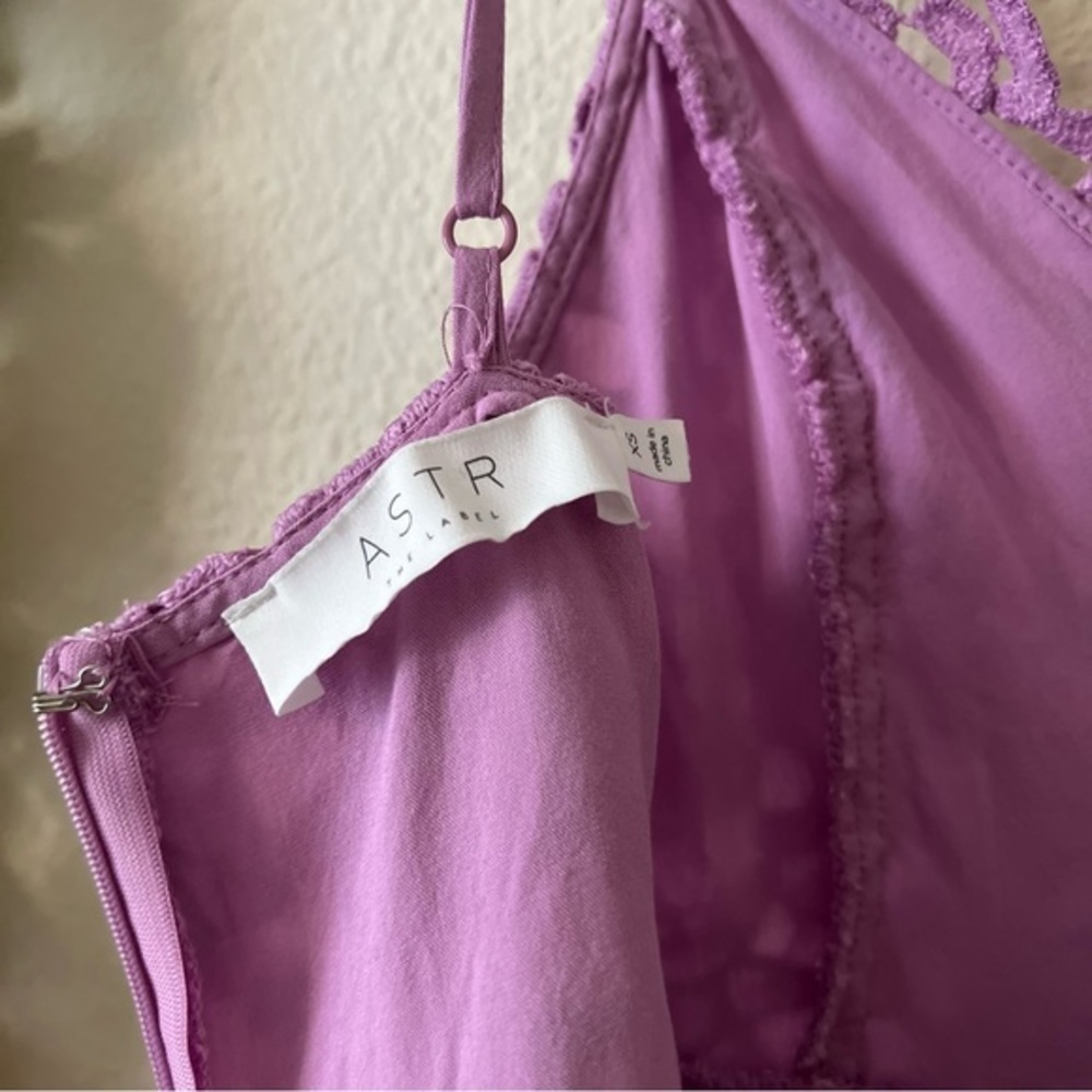 ASTR Orchid Purple Floral Lace A-Line Midi Dress - Picture 3 of 11